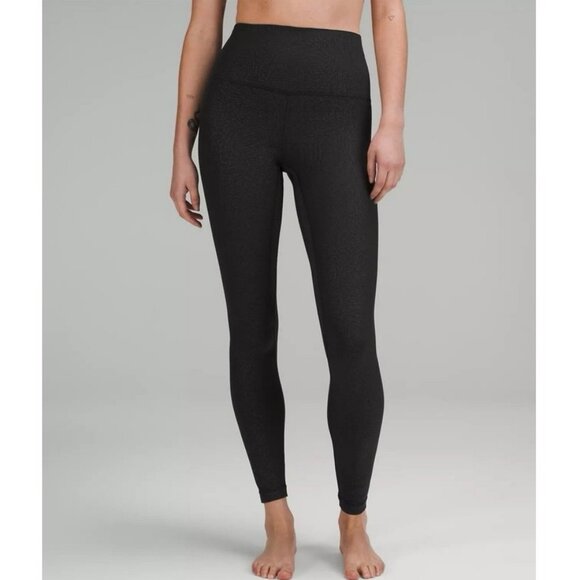 Lululemon Align High-Rise Pant 25” Ripple Emboss Black Women’s Size 2 EUC - Picture 1 of 8